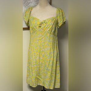 Abound Yellow and Green Floral Midi Dress